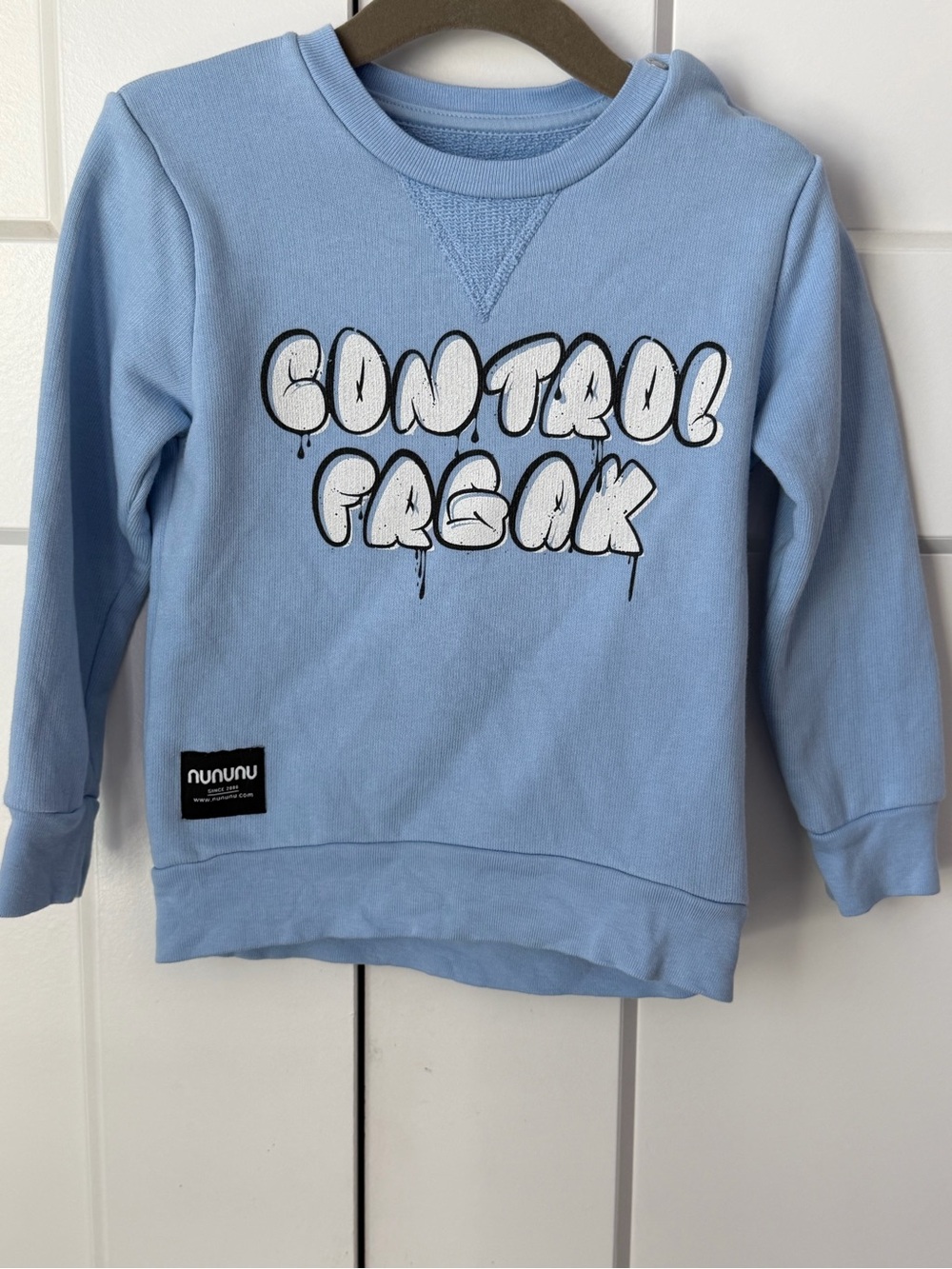 nununu Baby Blue 'Control Freak' Graphic Sweatshirt